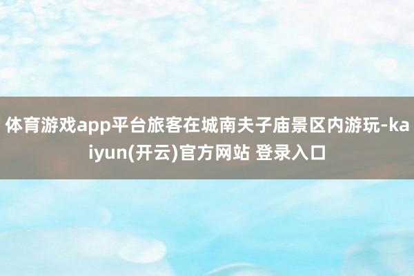 体育游戏app平台旅客在城南夫子庙景区内游玩-kaiyun(开云)官方网站 登录入口