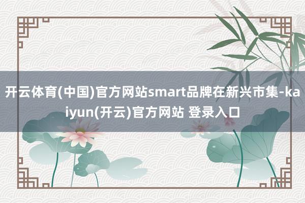 开云体育(中国)官方网站smart品牌在新兴市集-kaiyun(开云)官方网站 登录入口