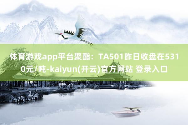 体育游戏app平台　　聚酯：　　TA501昨日收盘在5310元/吨-kaiyun(开云)官方网站 登录入口