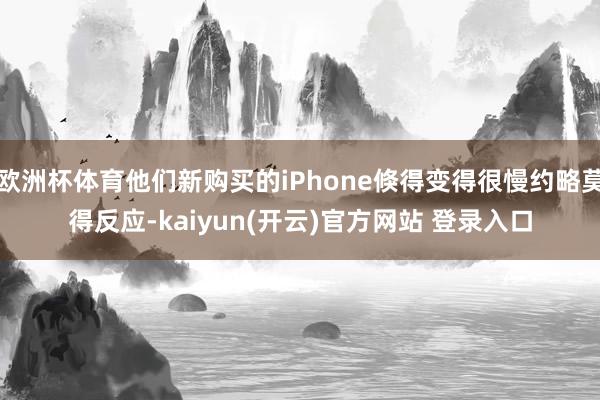 欧洲杯体育他们新购买的iPhone倏得变得很慢约略莫得反应-kaiyun(开云)官方网站 登录入口