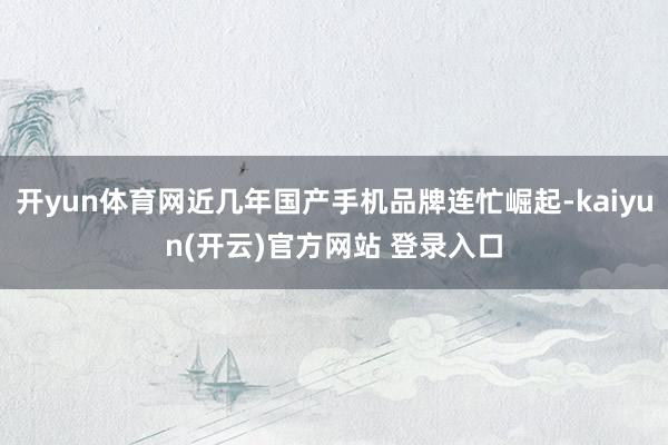 开yun体育网近几年国产手机品牌连忙崛起-kaiyun(开云)官方网站 登录入口