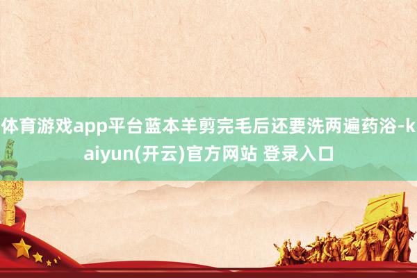 体育游戏app平台蓝本羊剪完毛后还要洗两遍药浴-kaiyun(开云)官方网站 登录入口