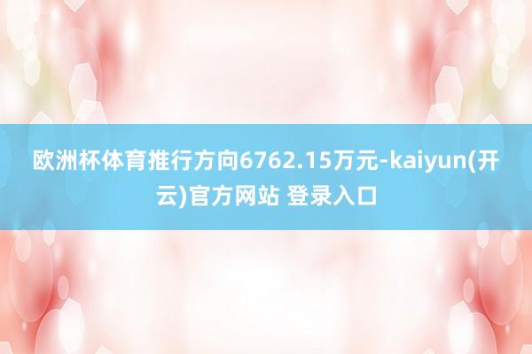 欧洲杯体育推行方向6762.15万元-kaiyun(开云)官方网站 登录入口