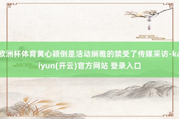 欧洲杯体育黄心颖倒是活动娴雅的禁受了传媒采访-kaiyun(开云)官方网站 登录入口