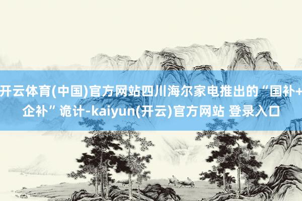 开云体育(中国)官方网站四川海尔家电推出的“国补+企补”诡计-kaiyun(开云)官方网站 登录入口