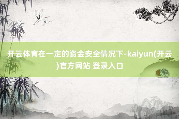 开云体育在一定的资金安全情况下-kaiyun(开云)官方网站 登录入口