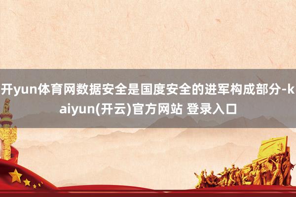 开yun体育网数据安全是国度安全的进军构成部分-kaiyun(开云)官方网站 登录入口