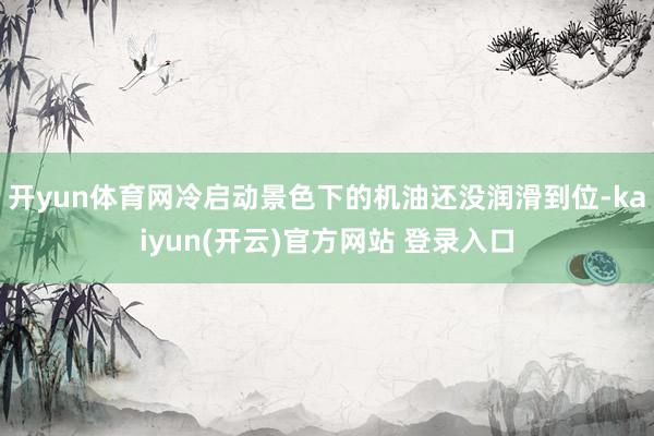 开yun体育网冷启动景色下的机油还没润滑到位-kaiyun(开云)官方网站 登录入口