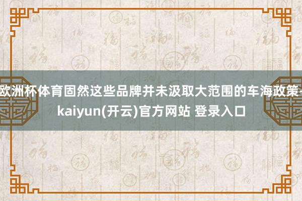 欧洲杯体育固然这些品牌并未汲取大范围的车海政策-kaiyun(开云)官方网站 登录入口