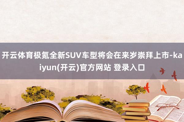 开云体育极氪全新SUV车型将会在来岁崇拜上市-kaiyun(开云)官方网站 登录入口