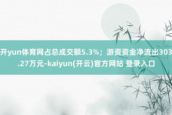 开yun体育网占总成交额5.3%；游资资金净流出303.27万元-kaiyun(开云)官方网站 登录入口