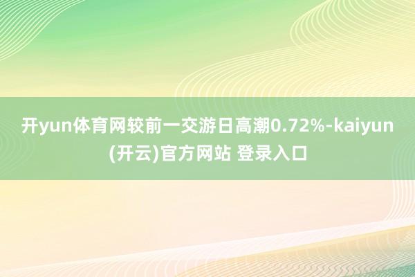 开yun体育网较前一交游日高潮0.72%-kaiyun(开云)官方网站 登录入口