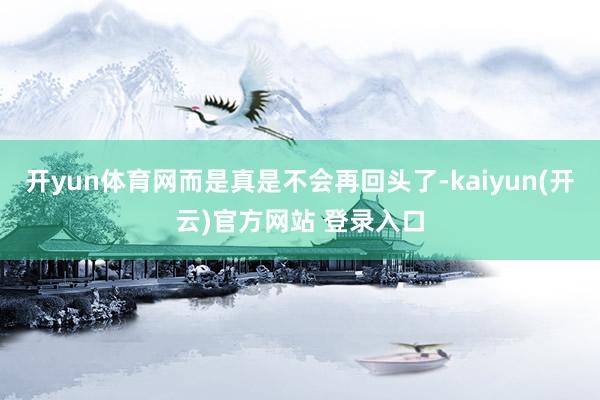 开yun体育网而是真是不会再回头了-kaiyun(开云)官方网站 登录入口