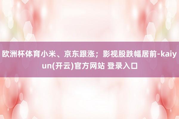 欧洲杯体育小米、京东跟涨；影视股跌幅居前-kaiyun(开云)官方网站 登录入口